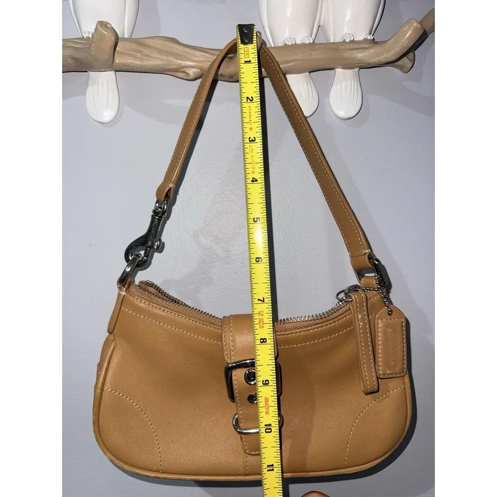 Coach Hamptons Leather Buckle Shoulder Hobo Bag 